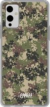 6F hoesje - geschikt voor OnePlus 9 -  Transparant TPU Case - Digital Camouflage #ffffff