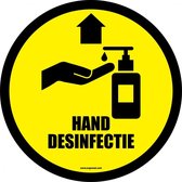 Handdesinfectie vloersticker, geel 150 mm