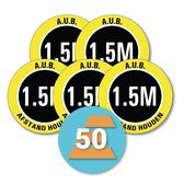 1,5 meter afstand houden 50-pack vloermarkeringspictogram, 100 mm