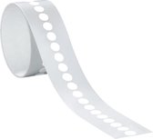 Ronde witte markeringsstickers - zelfklevende folie - 100 stuks op rol Ø 25 mm