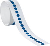 Ronde blauwe markeringsstickers - zelfklevende folie - 100 stuks op rol Ø 25 mm