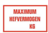 Sticker 'max. hefvermogen kg' sticker 250 x 150 mm