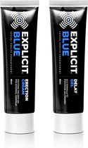 Explicit Blue - Erectiecrème & Delay gel - Prestatiebevorderende crème/gel - Inhoud: 2x 85 ml