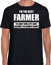 I'm the best farmer - always right t-shirt zwart heren - Cadeau verjaardag t-shirt boer M