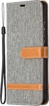 Nokia 2.4 Hoesje - Denim Book Case - Grijs