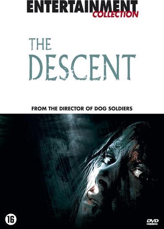 DVD hoes "The Descent" met een eng gezicht en "Entertainment Collection".