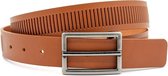 Stoere cognac heren riem 3.5 cm breed - Cognac - Casual - Echt Leer - Taille: 95cm - Totale lengte riem: 110cm