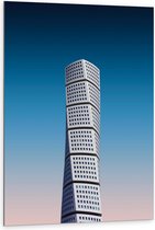 Dibond - Wolkenkrabber Turning Torso in Zweden - 80x120cm Foto op Aluminium (Met Ophangsysteem)