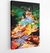 Onlinecanvas - Schilderij - Close Up Photoofdry Leaves Art Vertical Vertical - Multicolor - 50 X 40 Cm