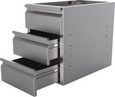 Gastro-Inox RVS ladeblok met 3 laden voor onderbouw 580mm diep