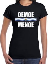 Oemoe menoe met vlag Zeeland t-shirt zwart dames - Zeeuws dialect cadeau shirt L