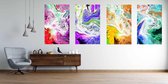 Onlinecanvas - Schilderij - Abstract Fluid Texture Colored Bright Liquid Paints.- Art Vertical Vertical - Multicolor - 40 X 30 Cm