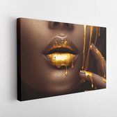Onlinecanvas - Schilderij - Beauty Woman Makeup Close Up Art Horizontal Horizontal - Multicolor - 75 X 115 Cm