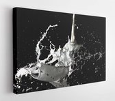 Onlinecanvas - Schilderij - Jet Milk With Splashes On A Background Art Horizontal Horizontal - Multicolor - 60 X 80 Cm