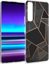 iMoshion Design voor de Sony Xperia 1 II hoesje - Grafisch Koper - Zwart / Goud