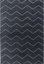 Modern laagpolig vloerkleed Rio - grijs zigzag - 160x230 cm