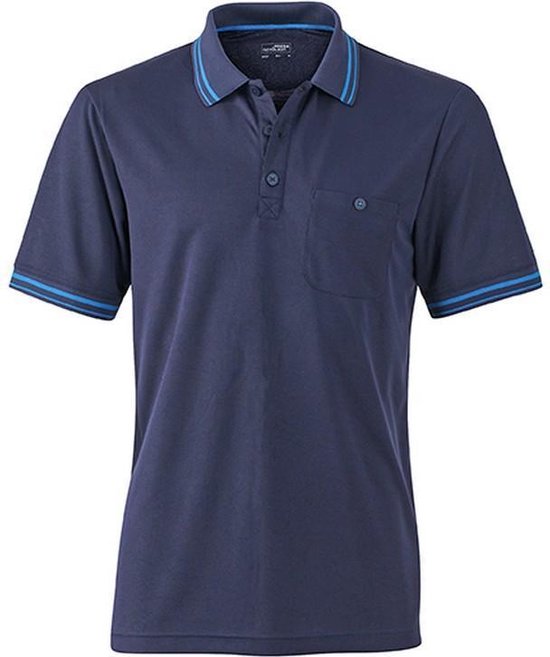 James and Nicholson Herenpolo shirt (Marine/Aqua Blauw)