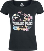 Jurassic Park - Logo Flower Black Woman T-Shirt XL