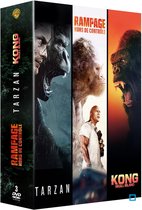 Coffret Action Grands singes - Collection de 3 films - Rampage - Hors de contrôle + Tarzan + Kong