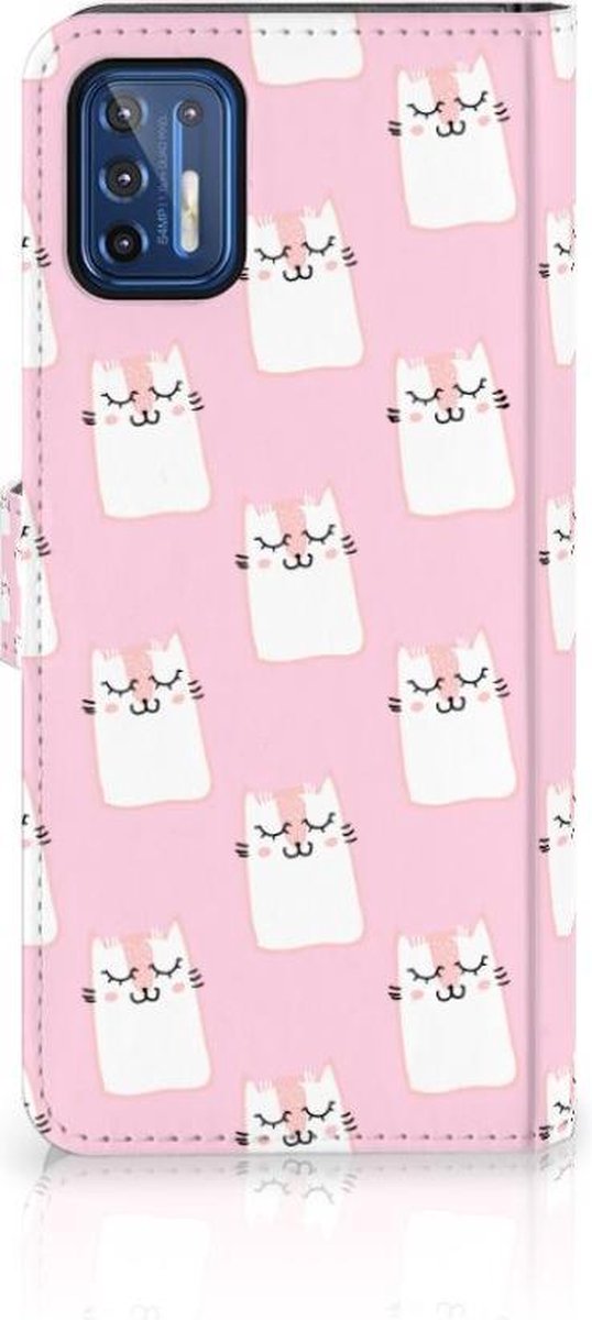 Motorola Moto G9 Plus Telefoonhoesje met Pasjes Sleeping Cats