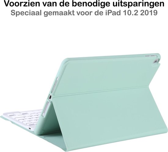Étui clavier Bluetooth iPad 10.2 2019/2020 avec découpe Apple Pencil - Vert menthe
