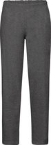 Joggingbroek Fruit of the Loom donkergrijs/antraciet/dark heather grey voor volwassenen straight/open leg - Sportbroek L (EU 52)