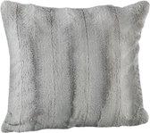 PTMD  denzy grijs faux fur kussen vierkant