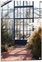 Tuinposter – Kas met Planten - 60x90cm Foto op Tuinposter  (wanddecoratie voor buiten en binnen)