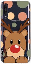 Casetastic Samsung Galaxy A50 (2019) Hoesje - Softcover Hoesje met Design - Rudolph Reindeer Print