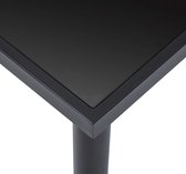 Eettafel 140x70x75 cm gehard glas zwart