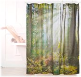 rideau de douche relaxdays forêt 180 x 180 cm - rideau de baignoire - rideau de salle de bain anti-moisissure
