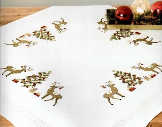 bezoek Mededogen verlegen Borduurpakket Tafelkleed 80 x 80 cm - voorbedrukt - HERTEN - Rico Design |  bol.com
