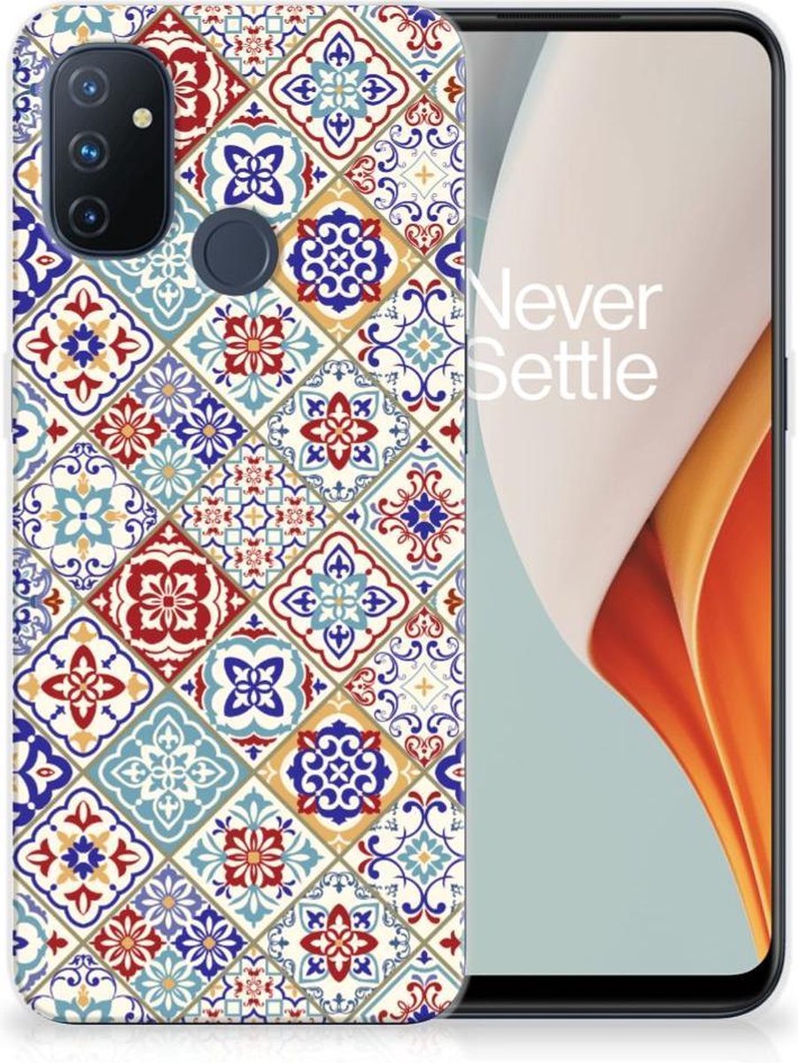 Back Cover voor OnePlus Nord N100 TPU Siliconen Hoesje Tiles Color
