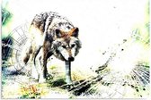 Schilderij Abstracte wolf, 4 maten (wandecoratie)
