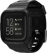 Spigen - Fitbit Versa 2 Bandje met case - TPU Rugged Armor Pro Zwart