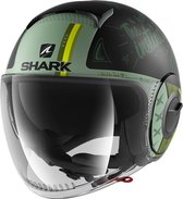 SHARK motor & scooter jethelm NANO TRIBUTE Mat RM Zwart Groen Green