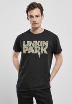 Merchcode Linkin Park Heren Tshirt -L- Linkin Park Distressed Logo Zwart