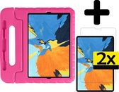 Hoes Geschikt voor iPad Pro 2020 (11 inch) Hoes Kinder Hoesje Kids Case Kinderhoes Shockproof Met 2x Screenprotector - Hoesje Geschikt voor iPad Pro 11 inch (2020) Hoesje Kidscase - Roze