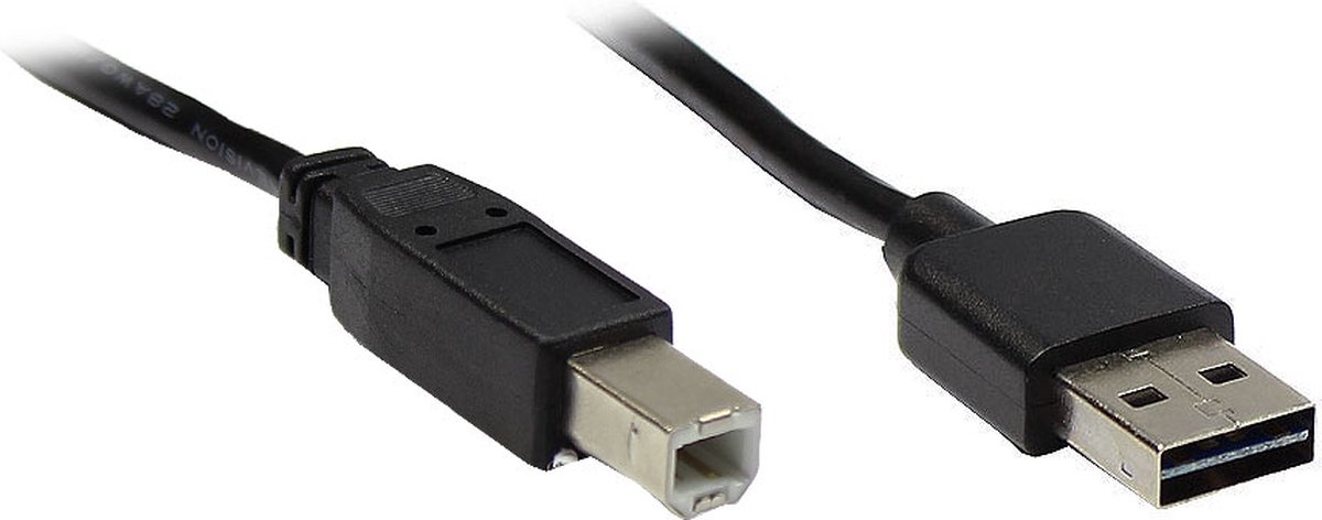 Alcasa USB 2.0 A/B, 3m USB-kabel USB A USB B Zwart