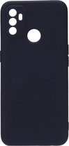 Shop4 - Oppo A53s Hoesje - Zachte Back Case Mat Zwart