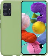 Samsung A51 Hoesje - Samsung Galaxy A51 Hoes Siliconen Case Hoes Cover - Groen