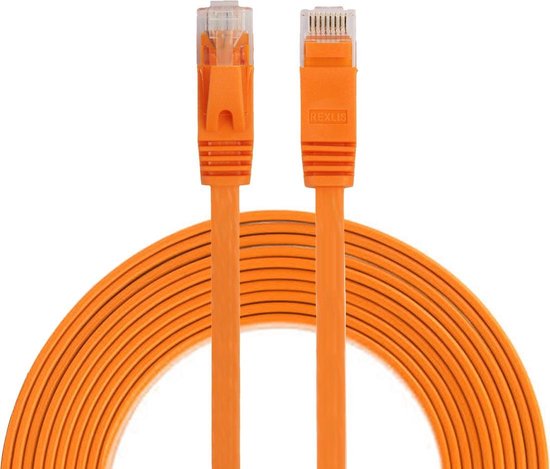 3m CAT6 Ultra dunne Flat Ethernet netwerk LAN kabel (1000Mbps) - Oranje - internet  kabel | bol.com