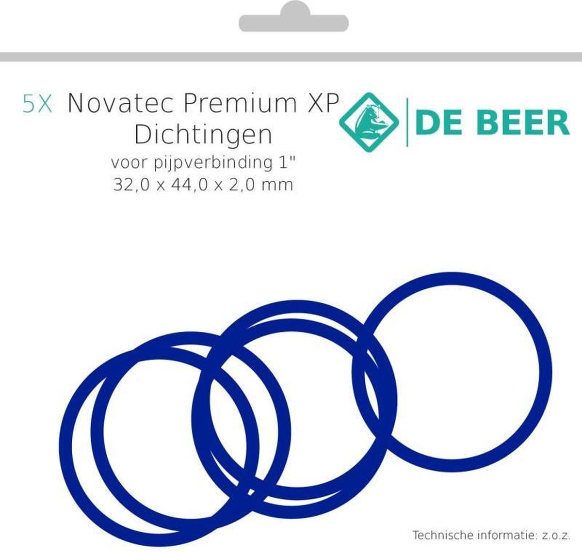 De Beer premium XP dichtingsringen 32 x 44 x 2 mm - 5 stuks