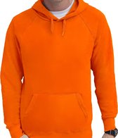 Oranje hoodie / sweater met capuchon - heren - raglan - basics - hooded sweatshirts - Koningsdag / EK en WK supporter S (EU 48)