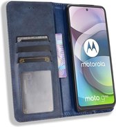 Motorola Moto G 5G Hoesje Vintage Portemonnee Book Case Blauw