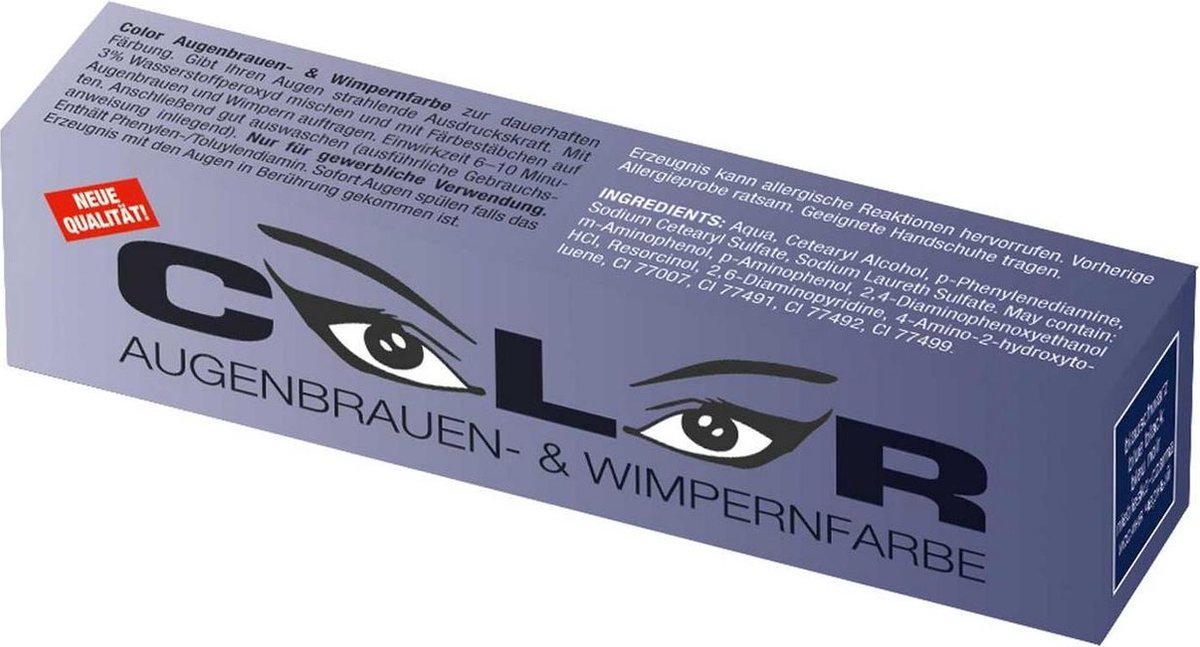 Color Color wimper- en wenkbrauwverf Blauw Zwart