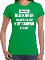 Groen fout Kerstshirt / t-shirt - Kerst is blij kijken / kut cadeau - dames - Kerstkleding / Christmas outfit XL