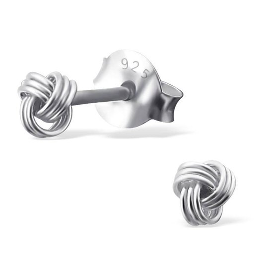 Aramat jewels ® - Zilveren knoop oorstekers 4mm kinderen dames