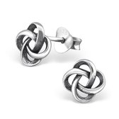 Aramat jewels ® - Keltische oorbellen knoop sterling zilver dames kinderen 6mm