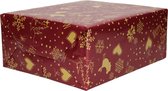 3x Rollen Kerst kadopapier print bordeaux rood  2,5 x 0,7 meter op rol 70 grams - Luxe papier kwaliteit cadeaupapier/inpakpapier - Kerstmis